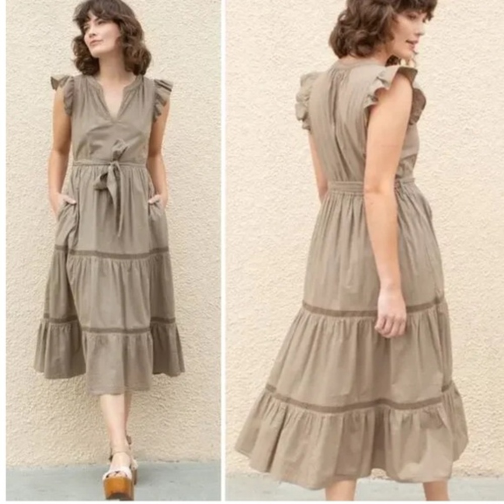 Xirena Dress Lylah Midi in Birch Green